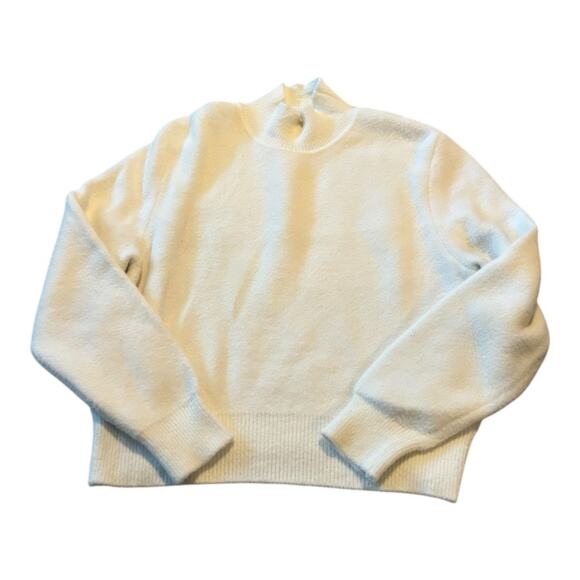 ZARA Cream Mock neck Sweater Size L - Picture 1 of 3